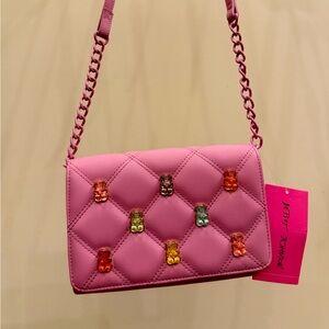 NWT Betsey Johnson Pink Gummy Bear Jelly Crossbody Bag